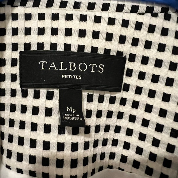Talbots White and Black Blazer, Front Button Pocket Size M - Picture 3 of 4